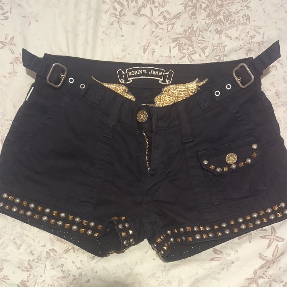 Robin's Jean Black Studded Women's Shorts